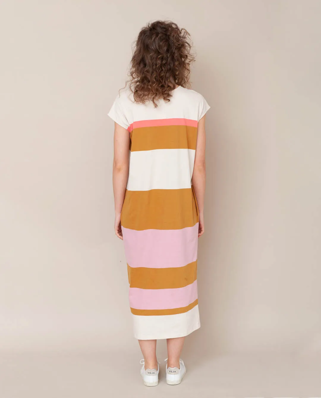 Sydney Organic Cotton Dress In Sunny Bold Stripe