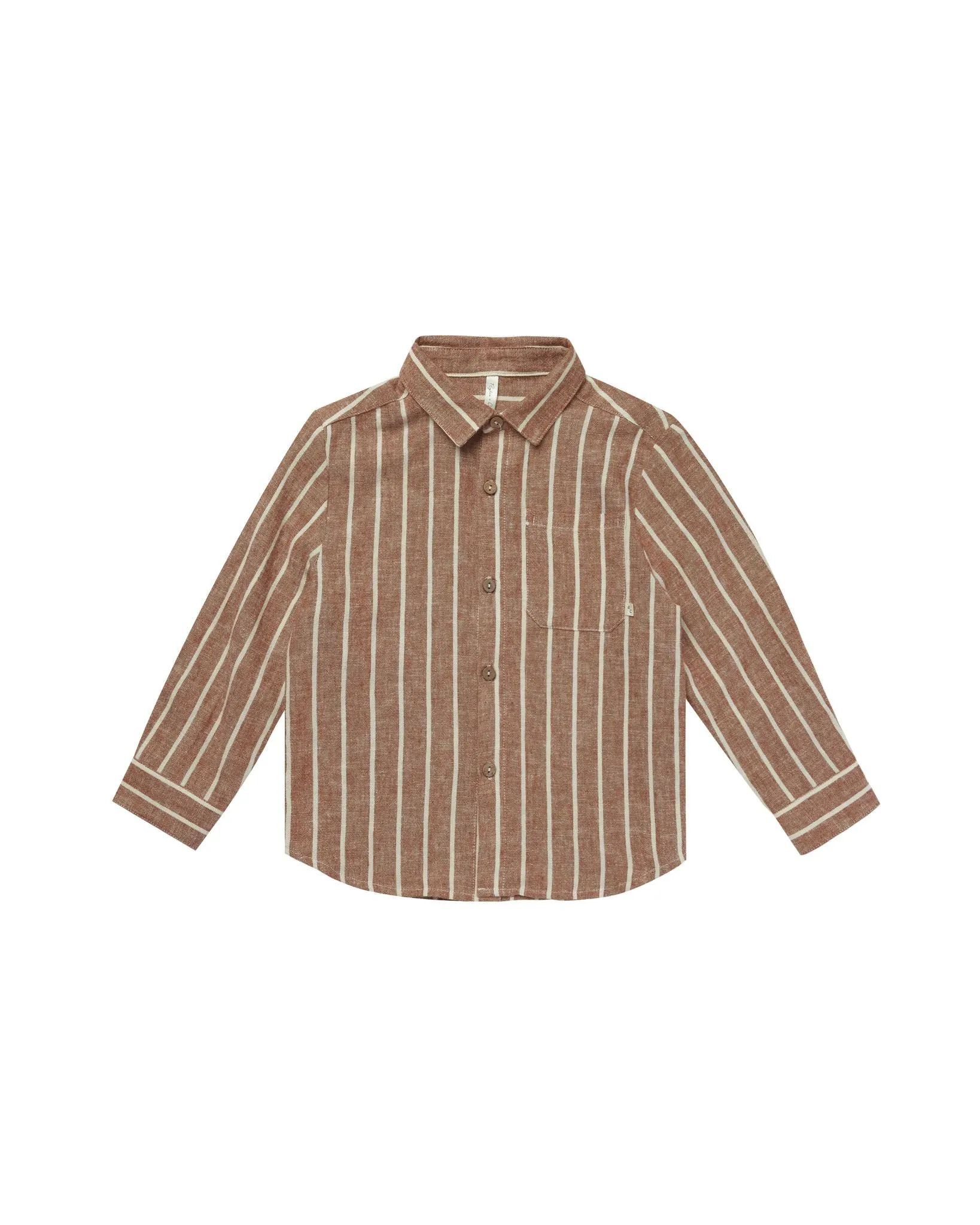 The Collared Long Sleeve Shirt by Rylee   Cru - Cedar Stripe - BABY