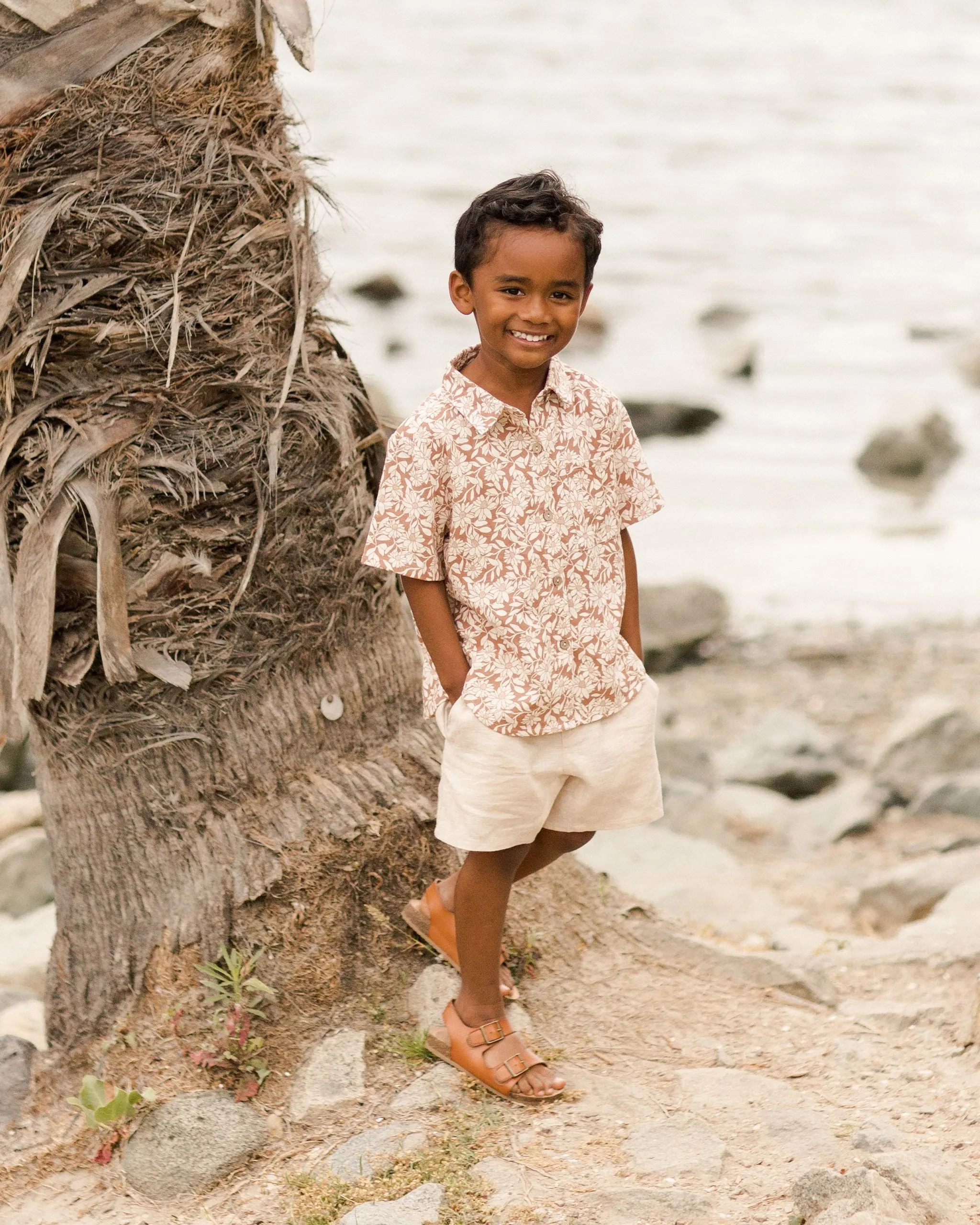 The Collared Short Sleeve Shirt by Rylee   Cru - Plumeria - KIDS