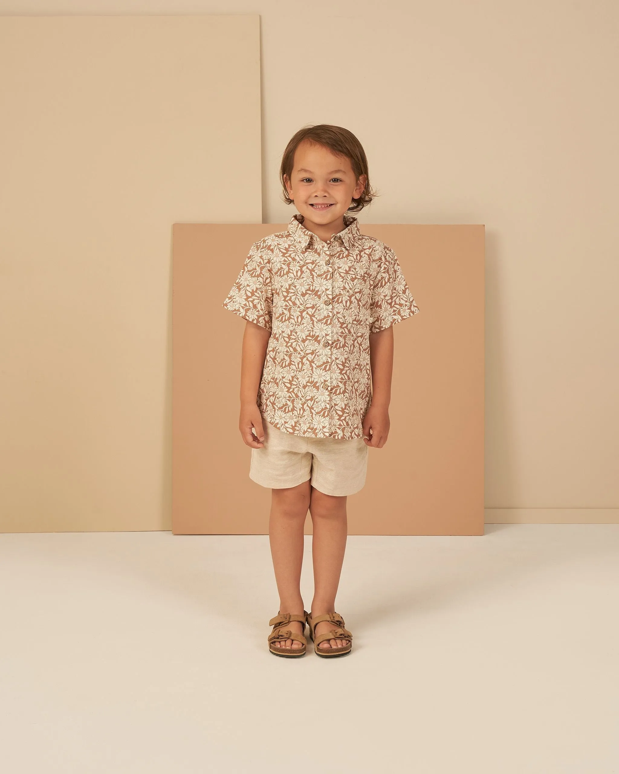 The Collared Short Sleeve Shirt by Rylee   Cru - Plumeria - KIDS
