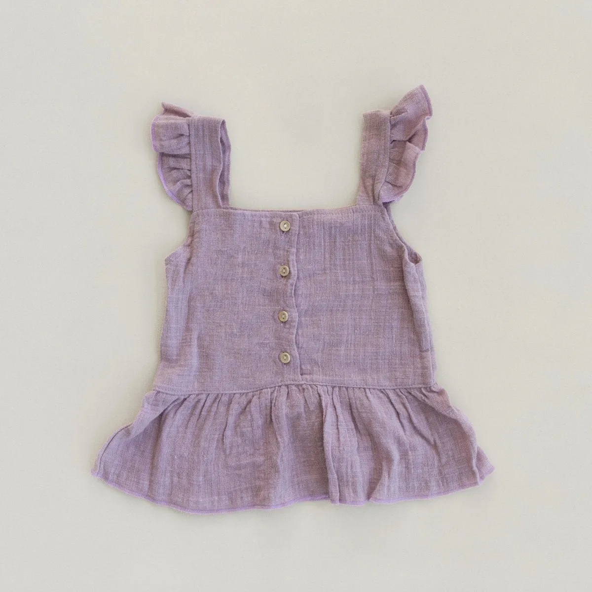 The Sienna Button Top - Lilac Smoke