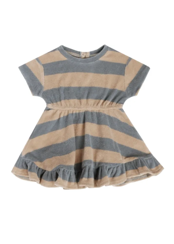 The Terry   Bloomer Dress SET - Ocean Latte Stripe - BABY