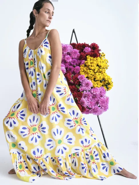 TITI DRESS IN LIRIO CELESTE PRINT