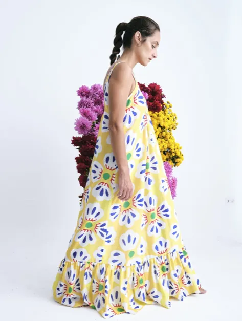 TITI DRESS IN LIRIO CELESTE PRINT