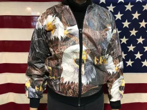 Tyvek by DuPont Vintage 90’s Eagle Print Paper Pattern Bomber Jacket