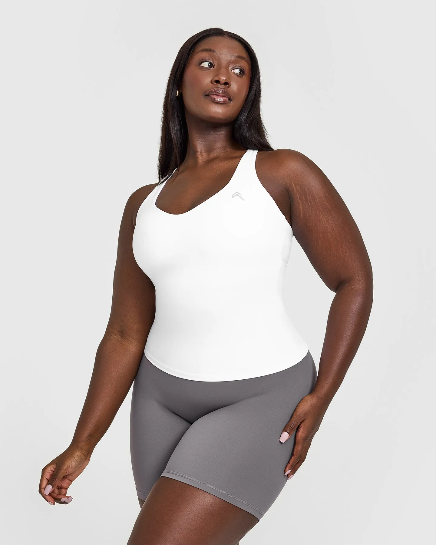 Unified V-Neck Cross Back Vest | White