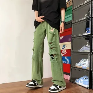 UrbanFlex Grüne High Street Ripped Straight Hose