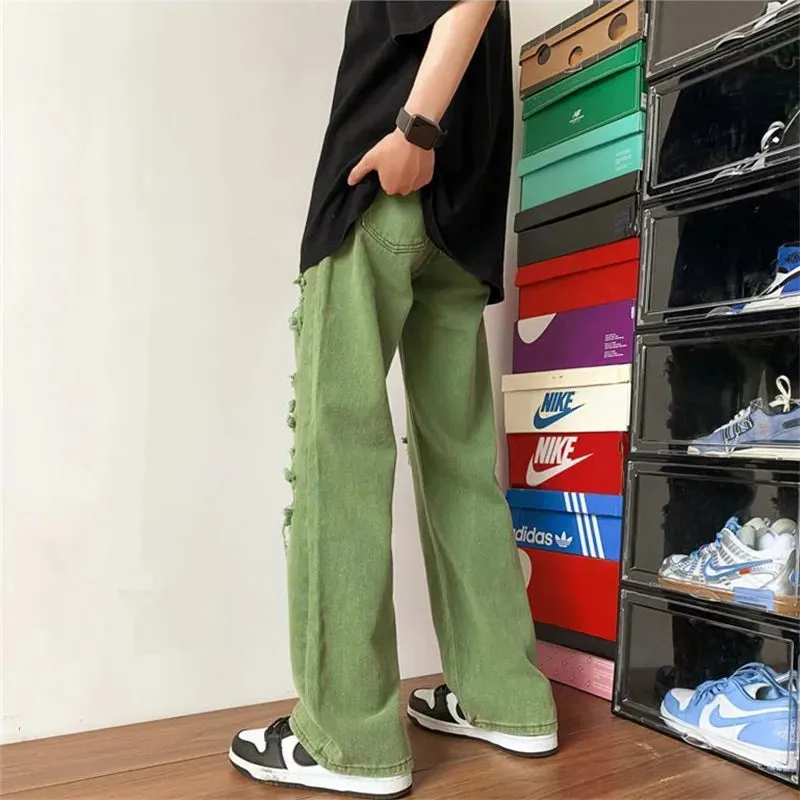 UrbanFlex Grüne High Street Ripped Straight Hose