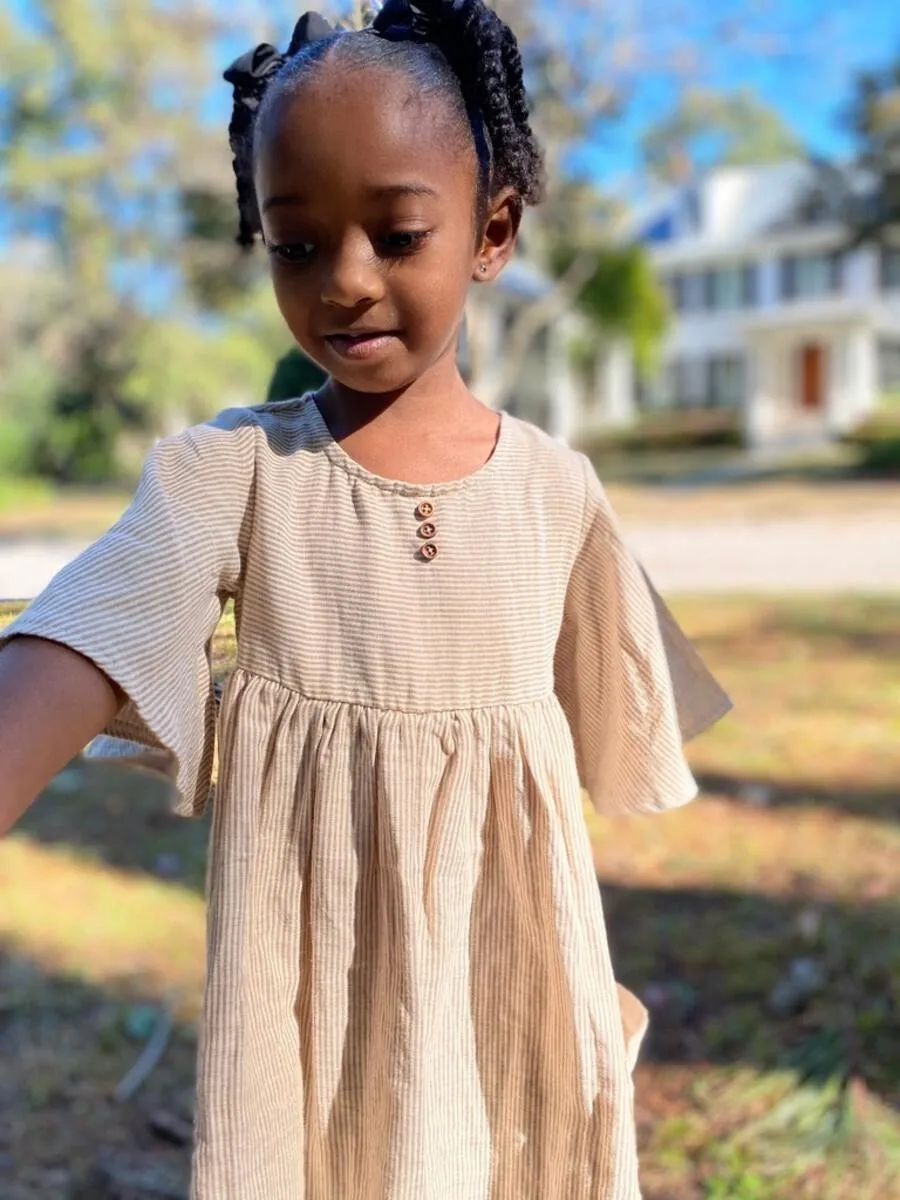 Vignette Korin Dress - Gold Stripe