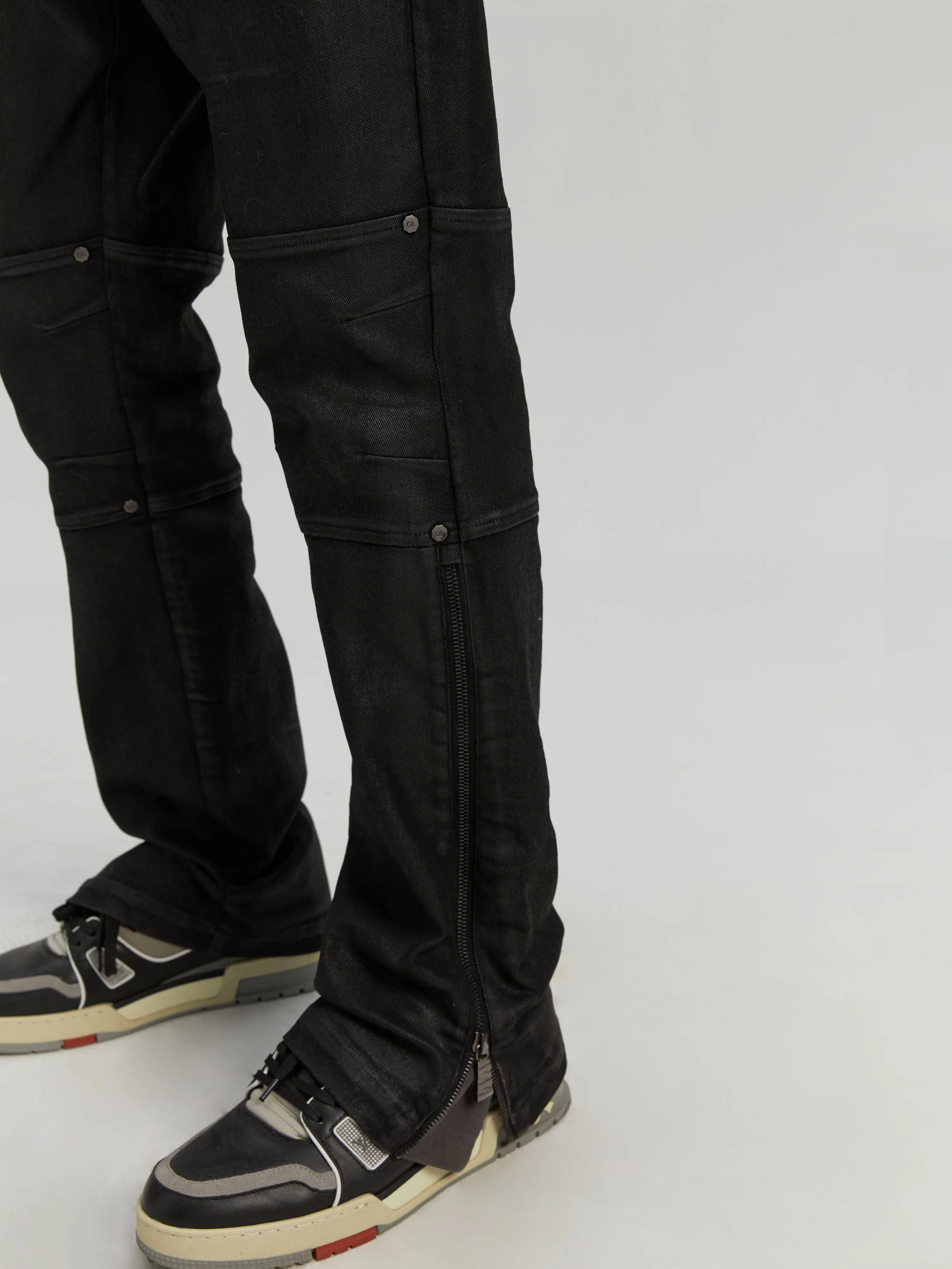 Waxed Flare Pants