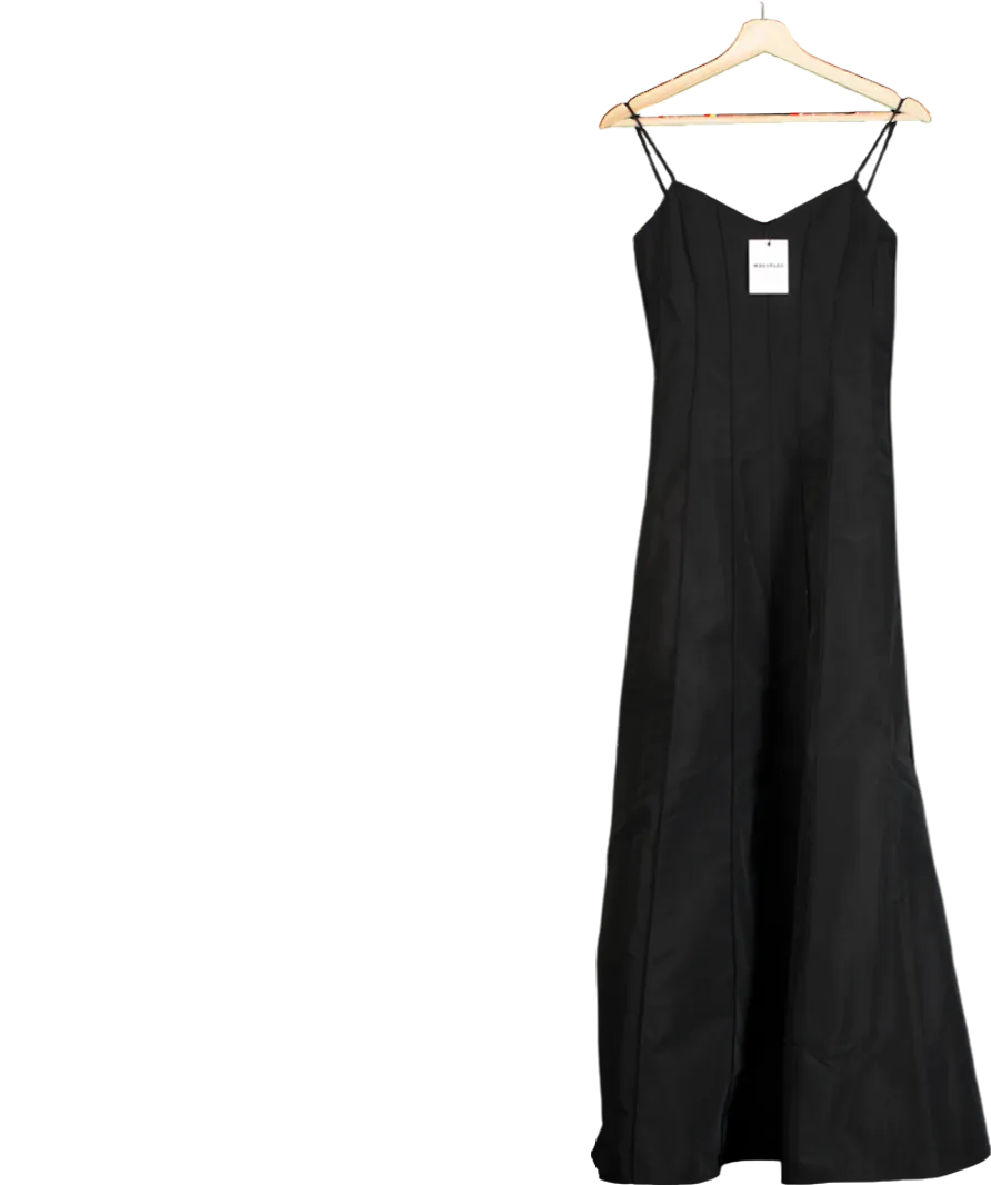 Whistles Black Laverne Taffeta Maxi Dress UK 6