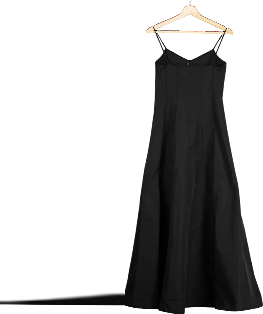 Whistles Black Laverne Taffeta Maxi Dress UK 6