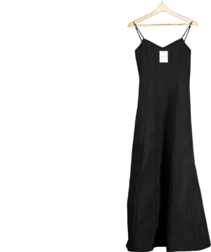 Whistles Black Laverne Taffeta Maxi Dress UK 6