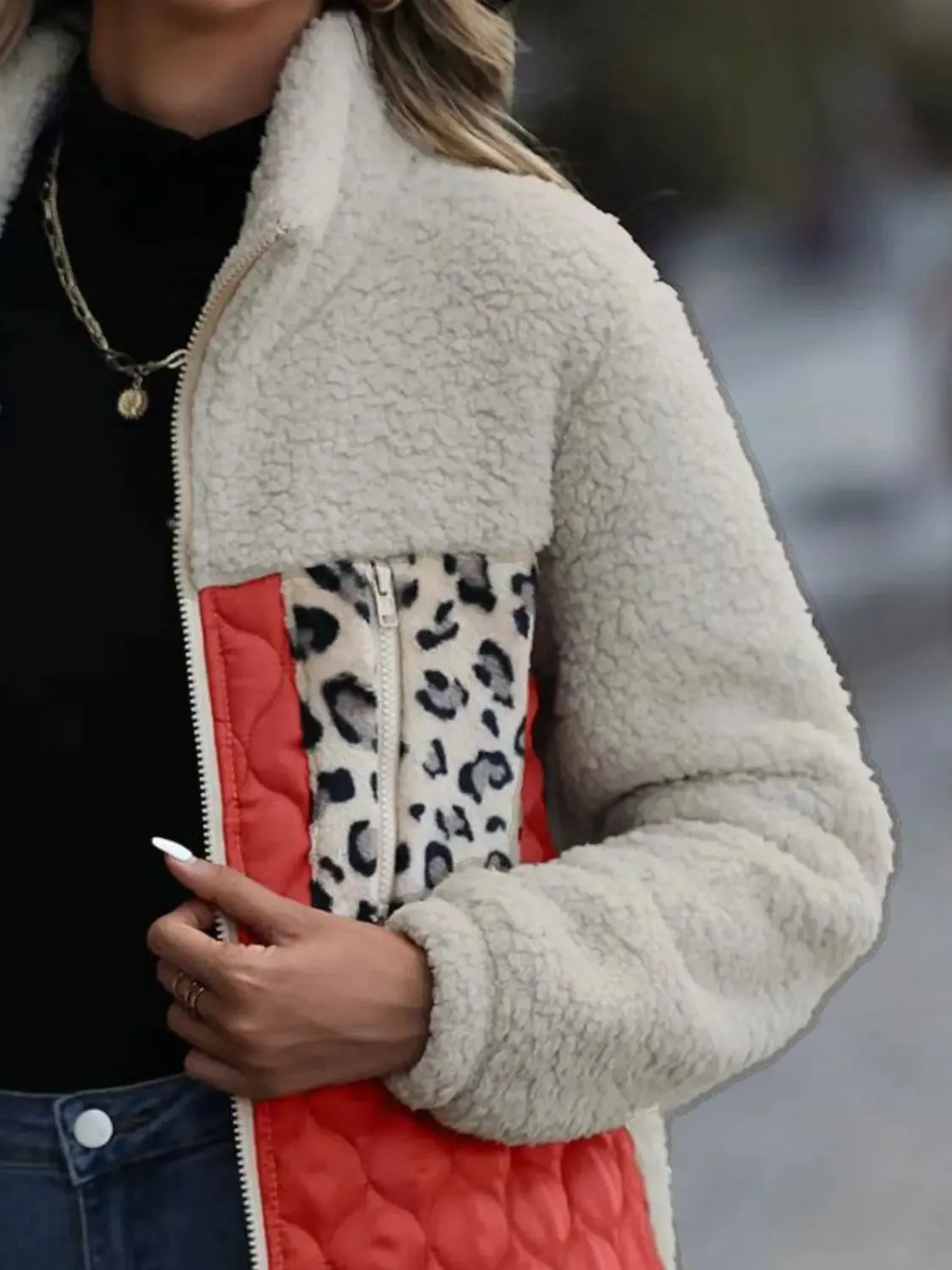 'Zephyra' Collarded Patchwork Jacket