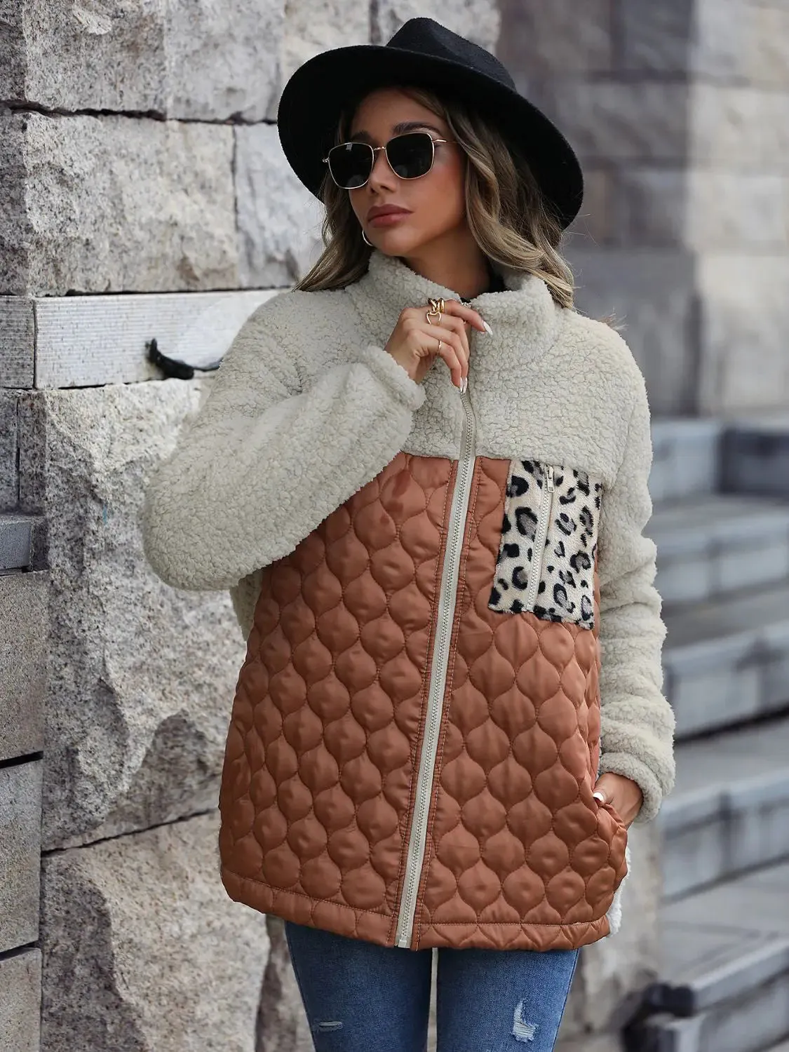 'Zephyra' Collarded Patchwork Jacket
