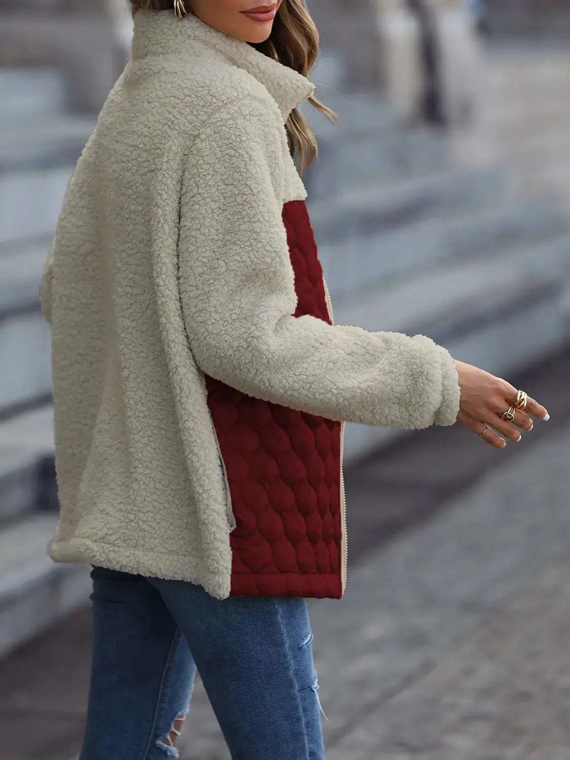 'Zephyra' Collarded Patchwork Jacket