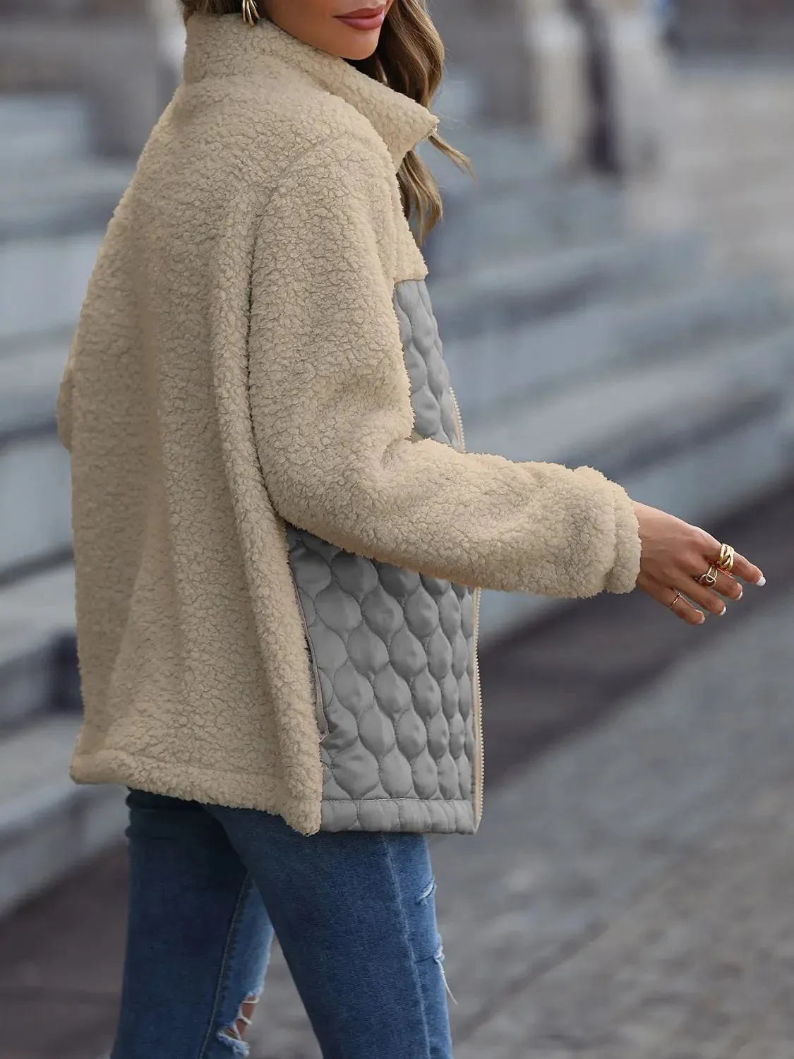 'Zephyra' Collarded Patchwork Jacket