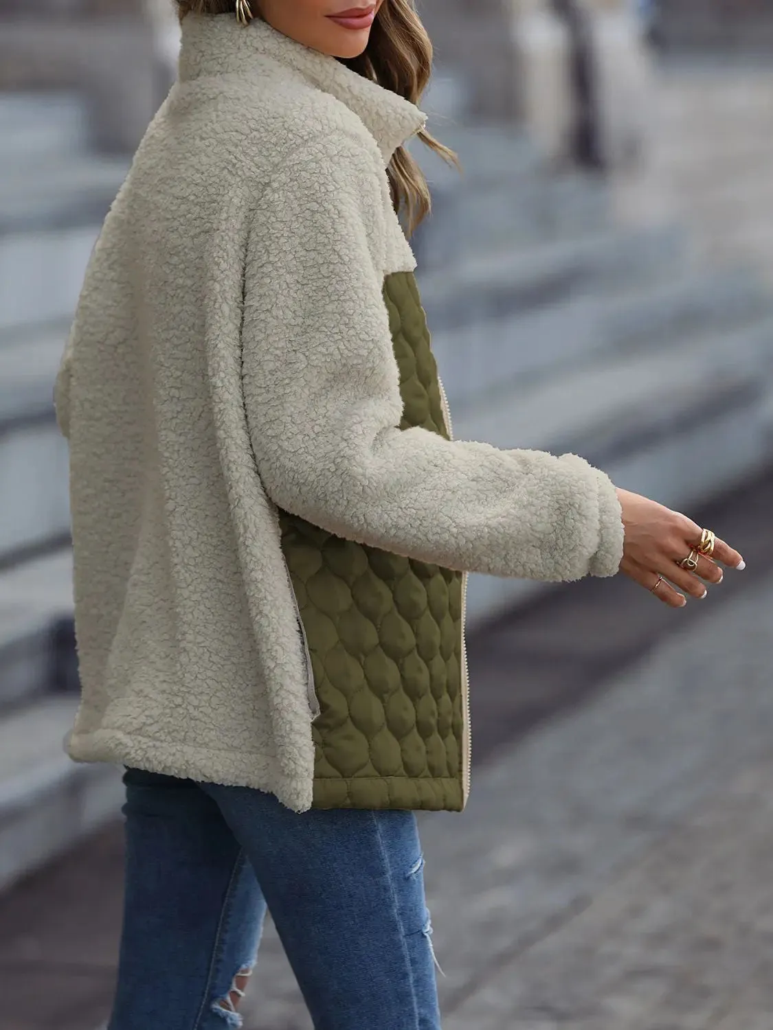 'Zephyra' Collarded Patchwork Jacket