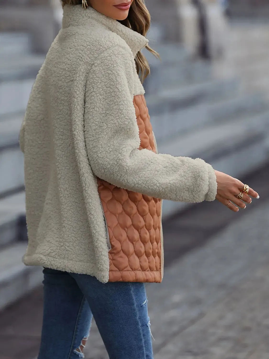 'Zephyra' Collarded Patchwork Jacket